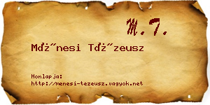 Ménesi Tézeusz névjegykártya